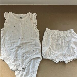 Gap girls White Polka Dot Kids Romper Set